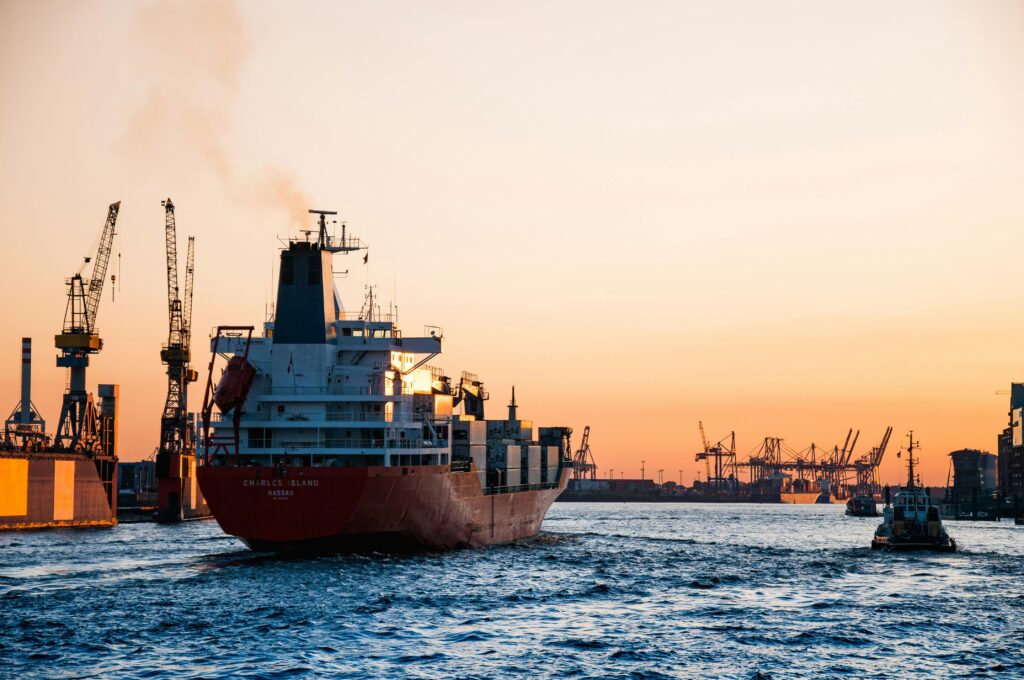 Image of a ship in the ocean