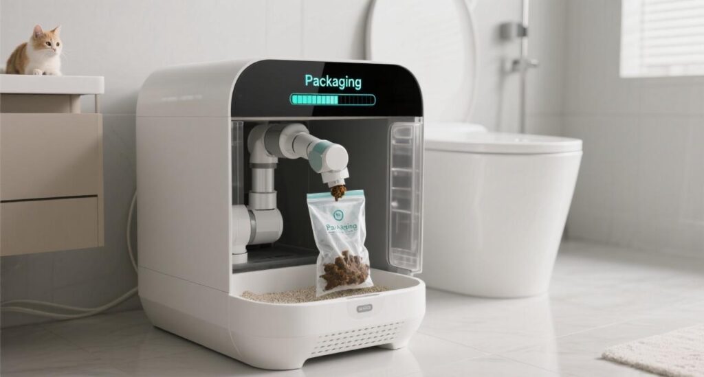 cat litter box packing trash automatictlly 2
