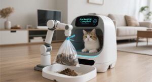 cat litter box packing trash automatictlly