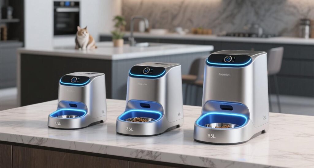 different capacity of pet food dispenser